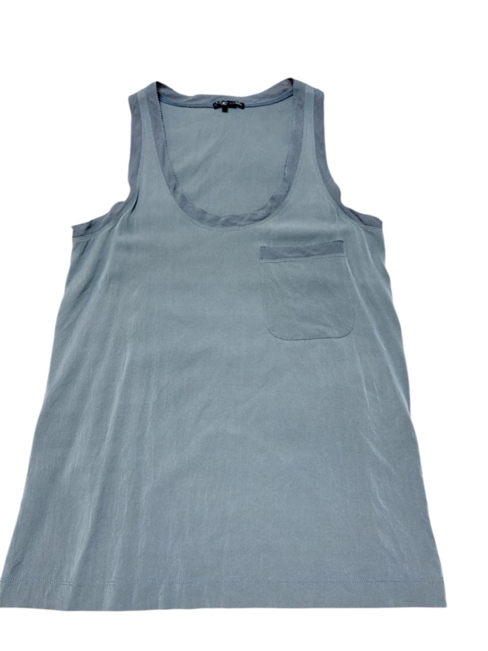 Theory Calista Silk Tank Top Sage Gray Sleeveless Petite Minimalist